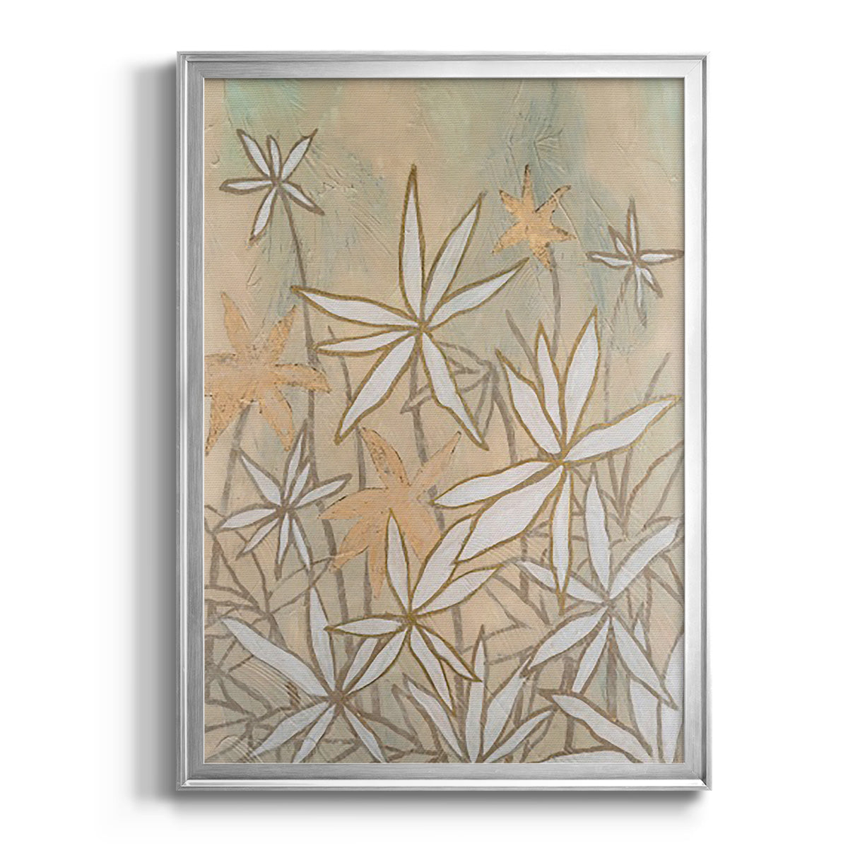 Embellished Starburst Bloom I - Modern Framed Canvas Print