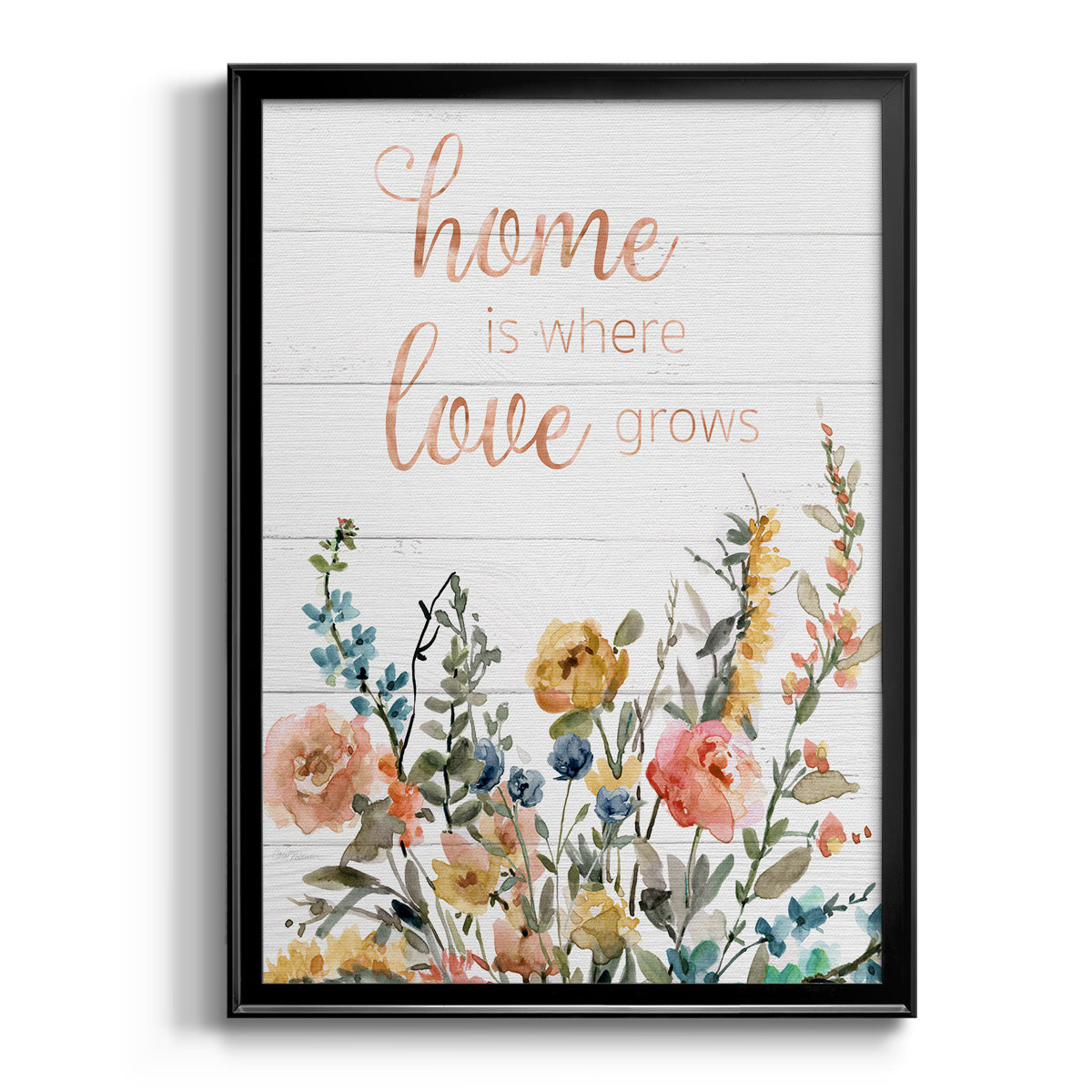 Home is Where Love Grows - Modern Framed Canvas Print
