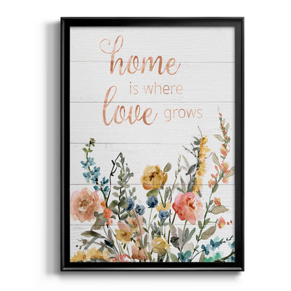 Home is Where Love Grows - Modern Framed Canvas Print