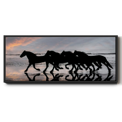 Beach Gallop - Floater Framed Canvas Print