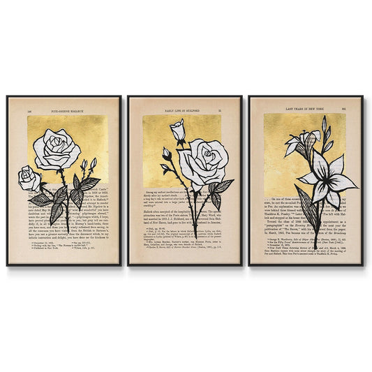 Floral Diary I - Floater Framed Canvas Set