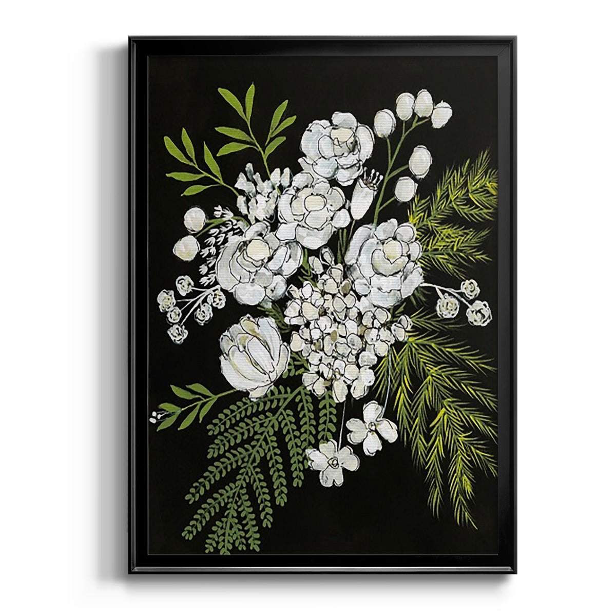 Alabaster Bouquet I - Modern Framed Canvas Print