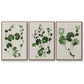 Forest Foliage on Linen I - Framed Premium Gallery Wrapped Canvas L Frame 3 Piece Set - Ready to Hang