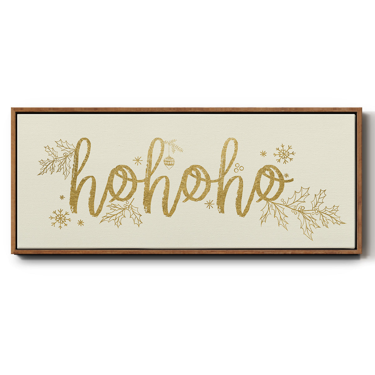 Golden HoHoHo - Floater Framed Canvas Print