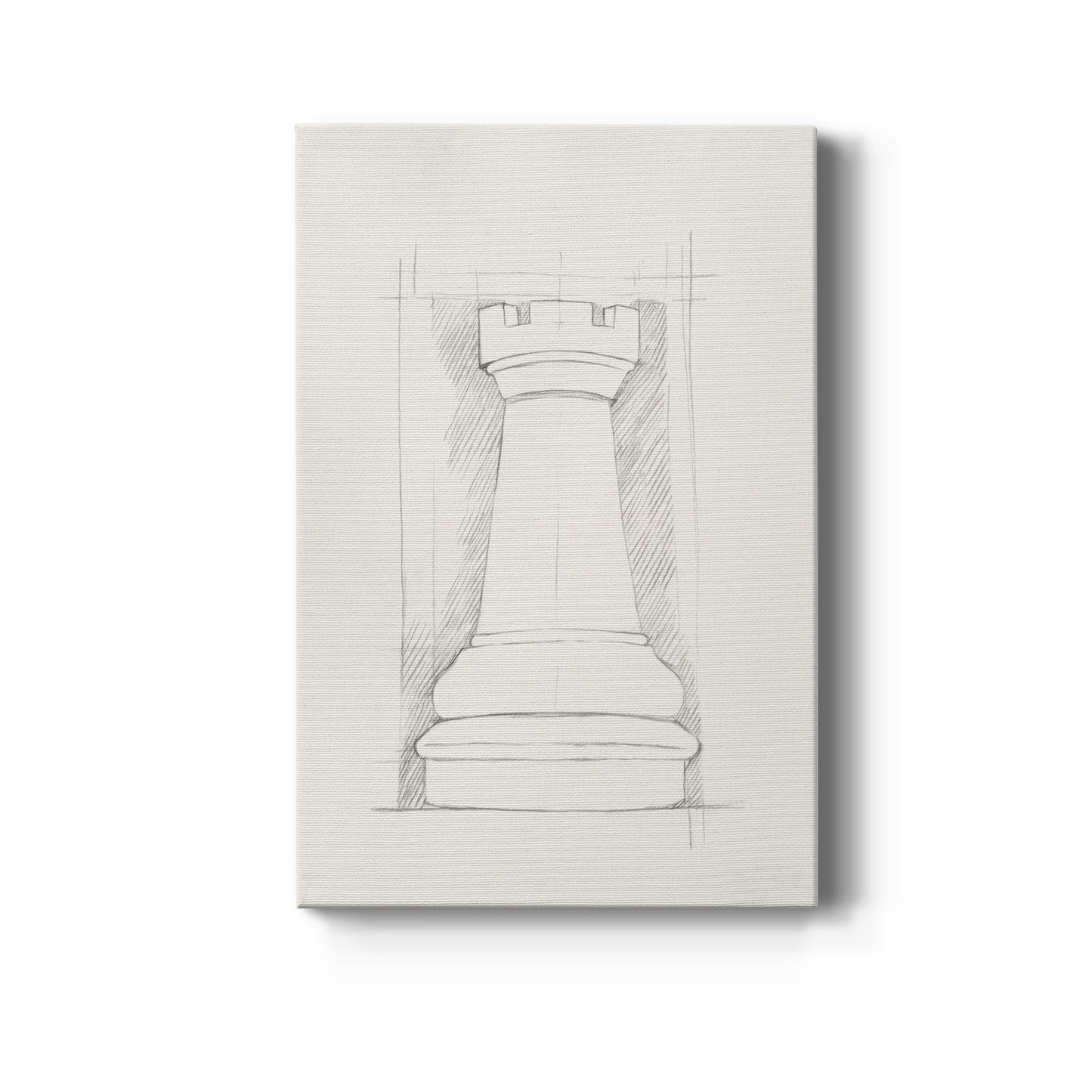 Chess Set Sketch IV Premium Gallery Wrapped Canvas - Ready to Hang