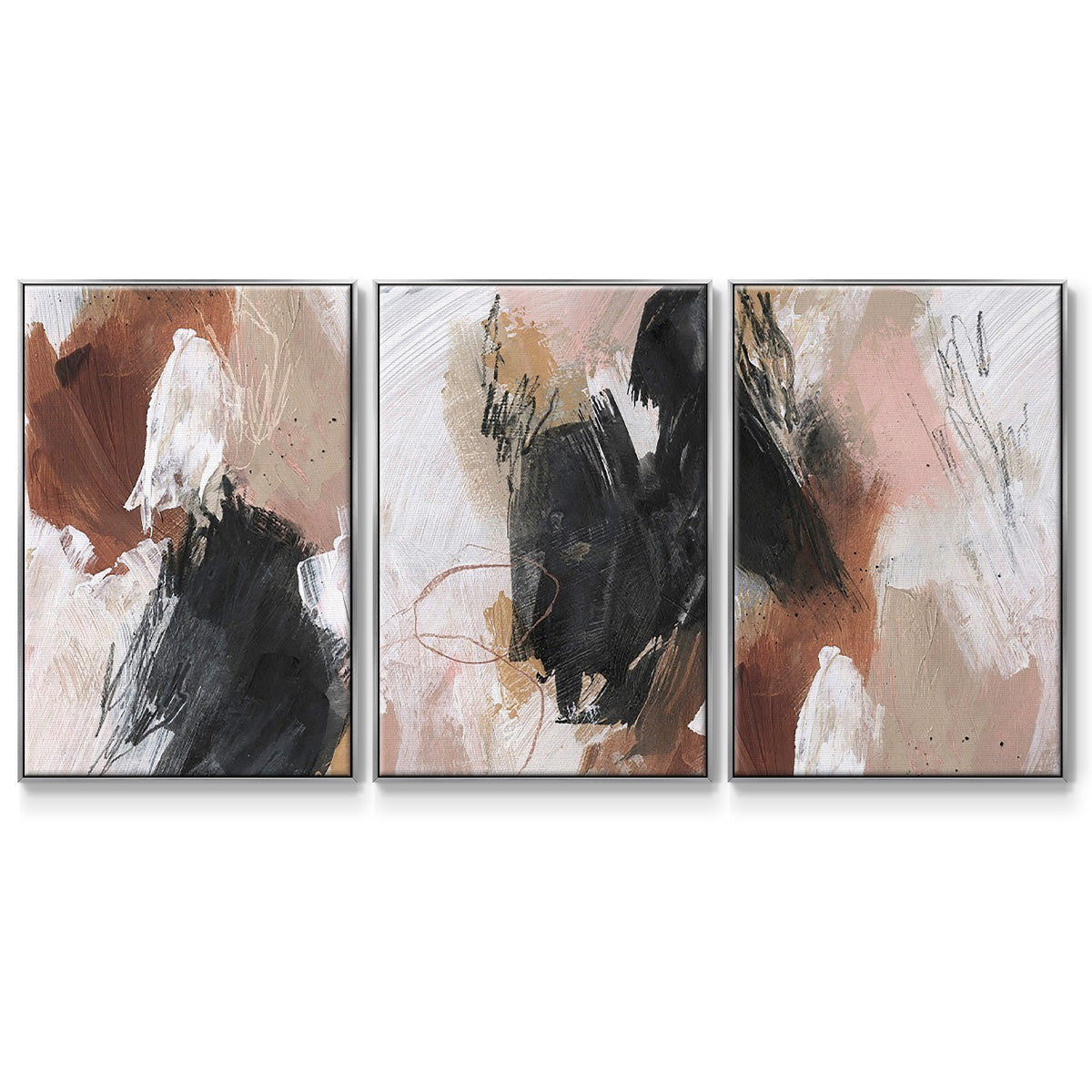 Unbleached Neutrals I - Floater Framed Canvas Set