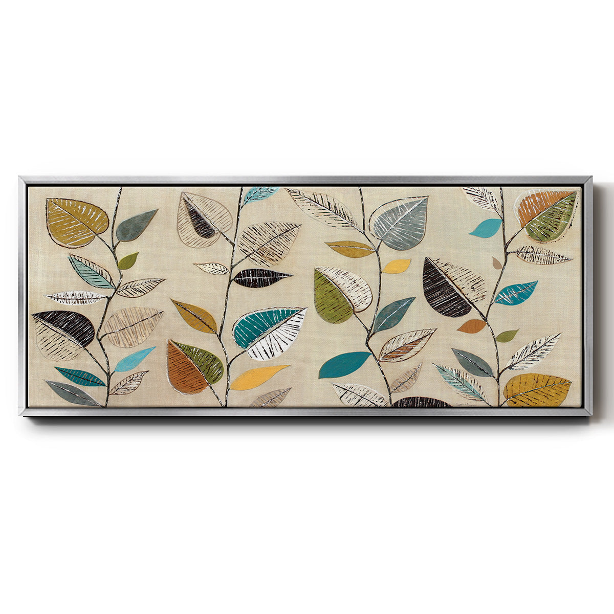 Dancing Leaves III - Floater Framed Canvas Print