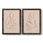 Sketched Pose I - Premium Framed Canvas 2 Piece Set - Ready to Hang