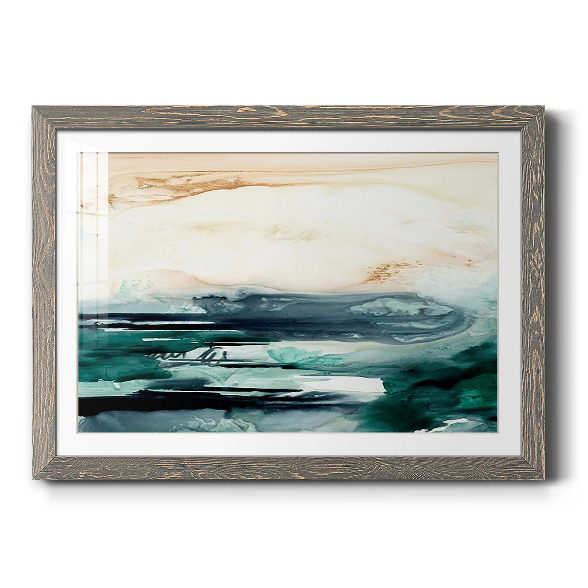 Sea Foam Flow II - Barnwood Framed Art Print