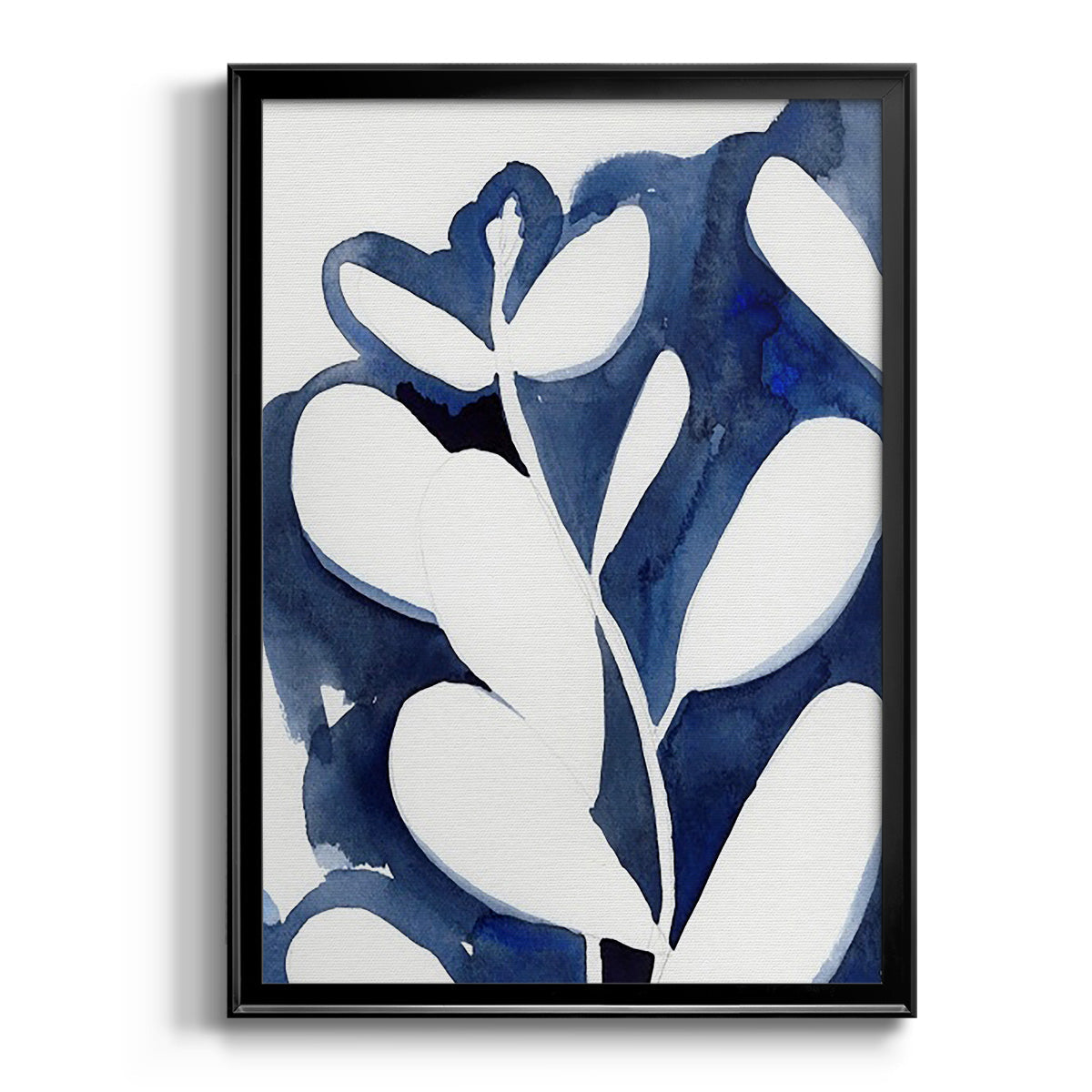 Blue Eucalyptus II - Modern Framed Canvas Print