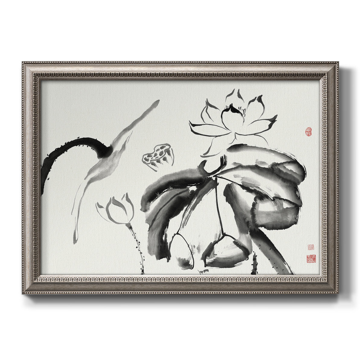 Lotus Study III Premium Framed Canvas- Ready to Hang