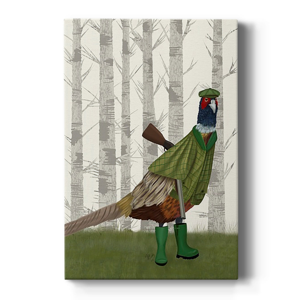 Pheasant Shooting Party 2 Premium Gallery Wrapped Canvas - Ready to Hang