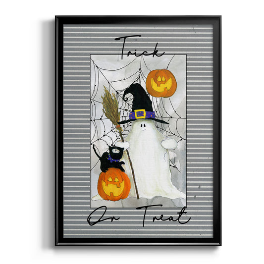 Trick or Treat Ghost - Modern Framed Canvas Print