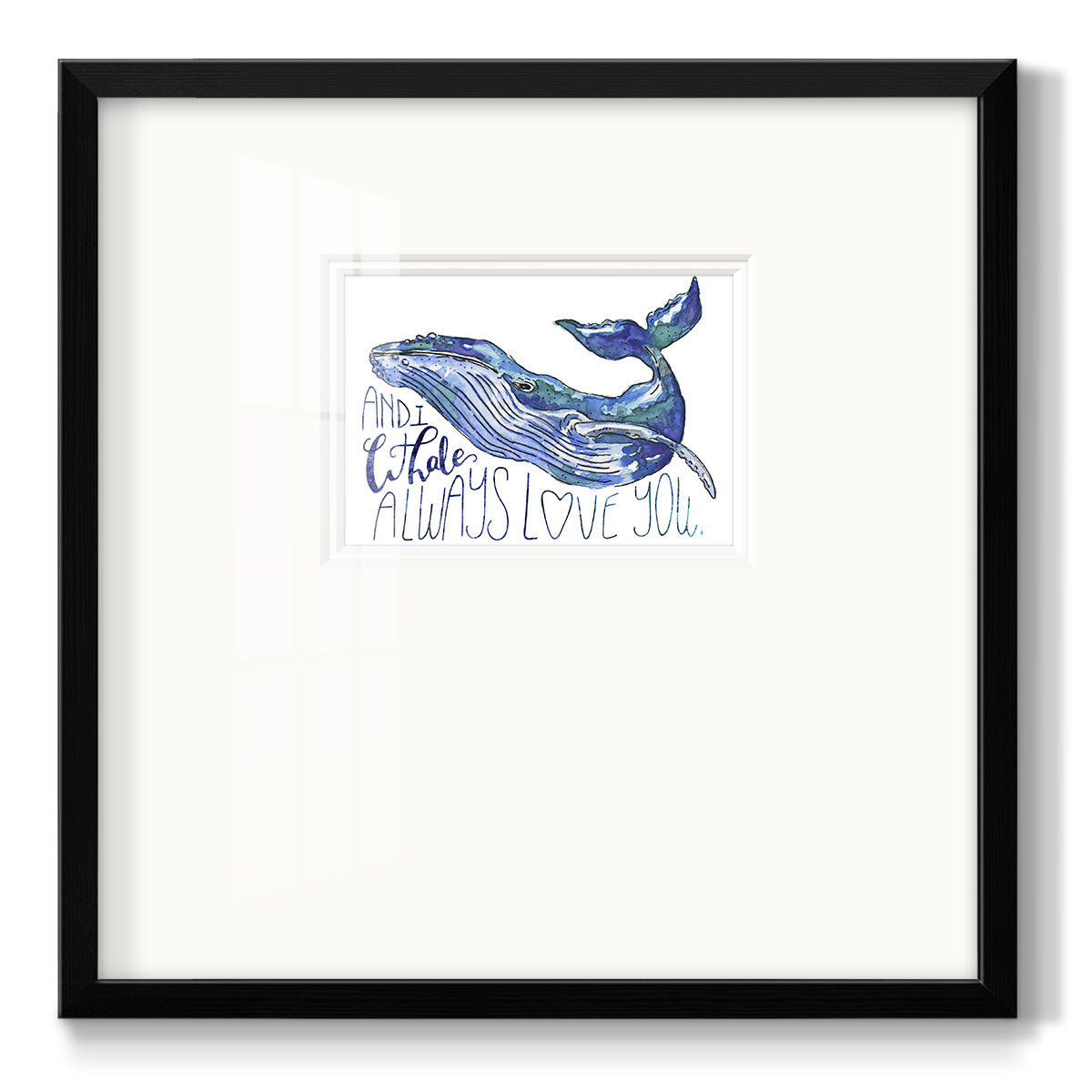 Whale Love I Premium Framed Print Double Matboard