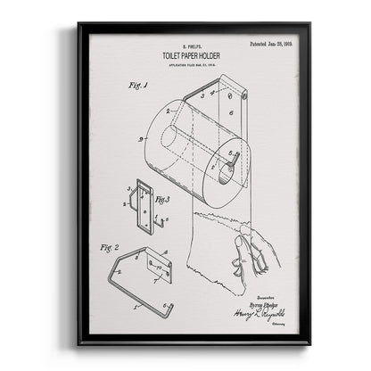 Toilet Paper Patent II - Modern Framed Canvas Print