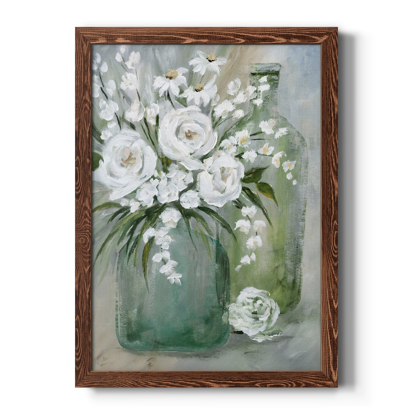 Rosey Afternoon - Barnwood Framed Canvas Print