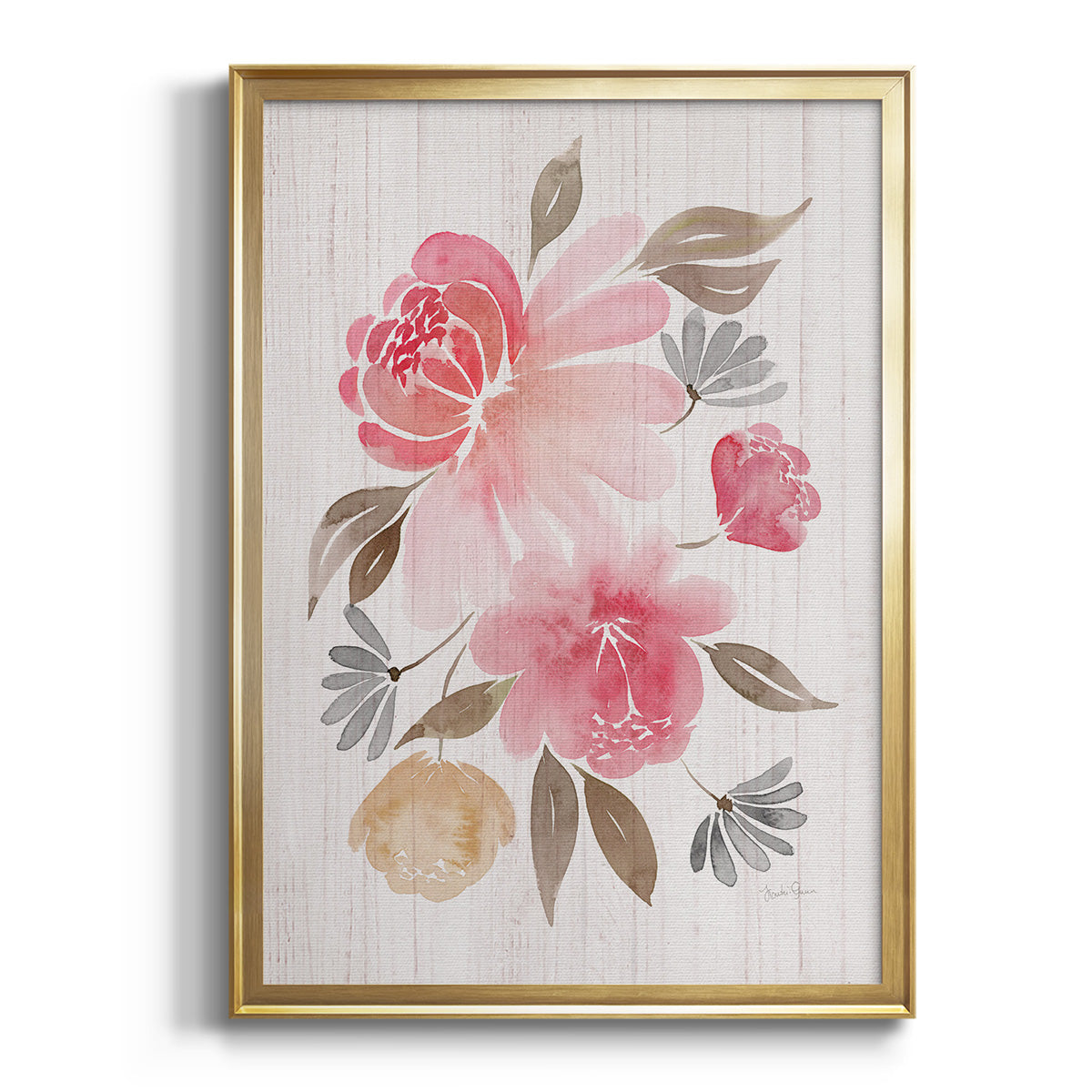 Loose Peonies II - Modern Framed Canvas Print