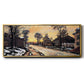 Road at Louveciennes, Melting Snow, Sunset, 1870 - Floater Framed Canvas Print