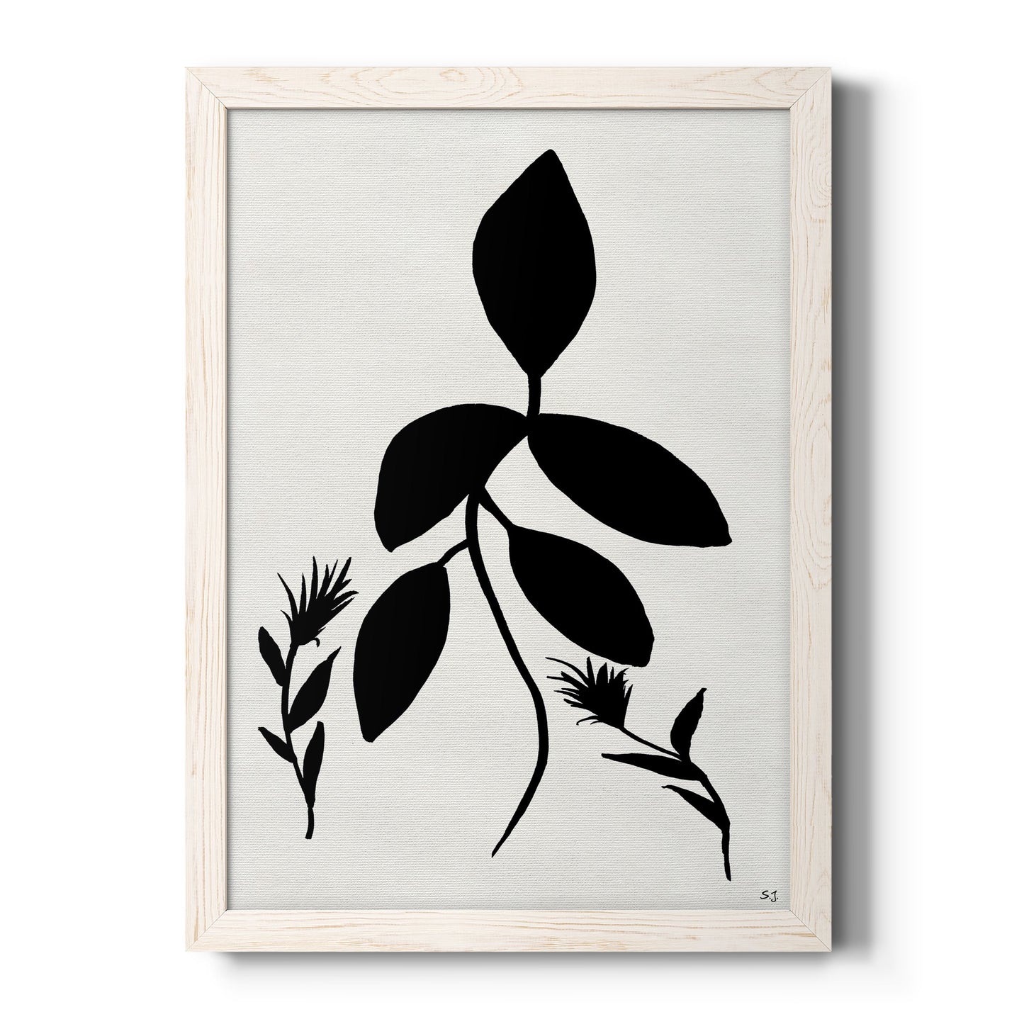 Silhouette Garden I - Premium Canvas Framed in Barnwood - Ready to Hang