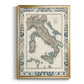Bordered Map of Italy - Modern Framed Canvas Print
