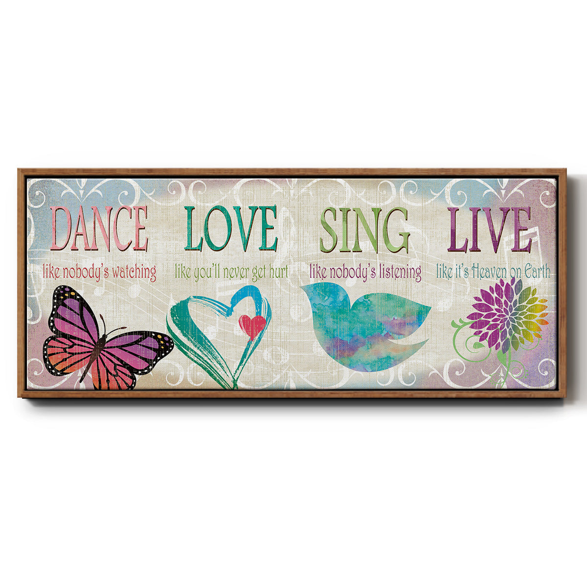 Dance Love Sing - Floater Framed Canvas Print