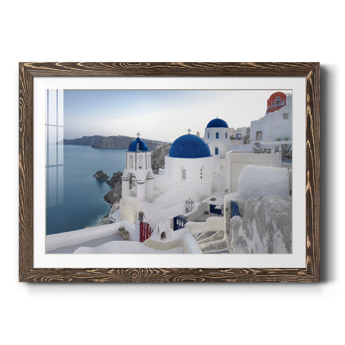 Santorini Sunrise - Barnwood Framed Art Print