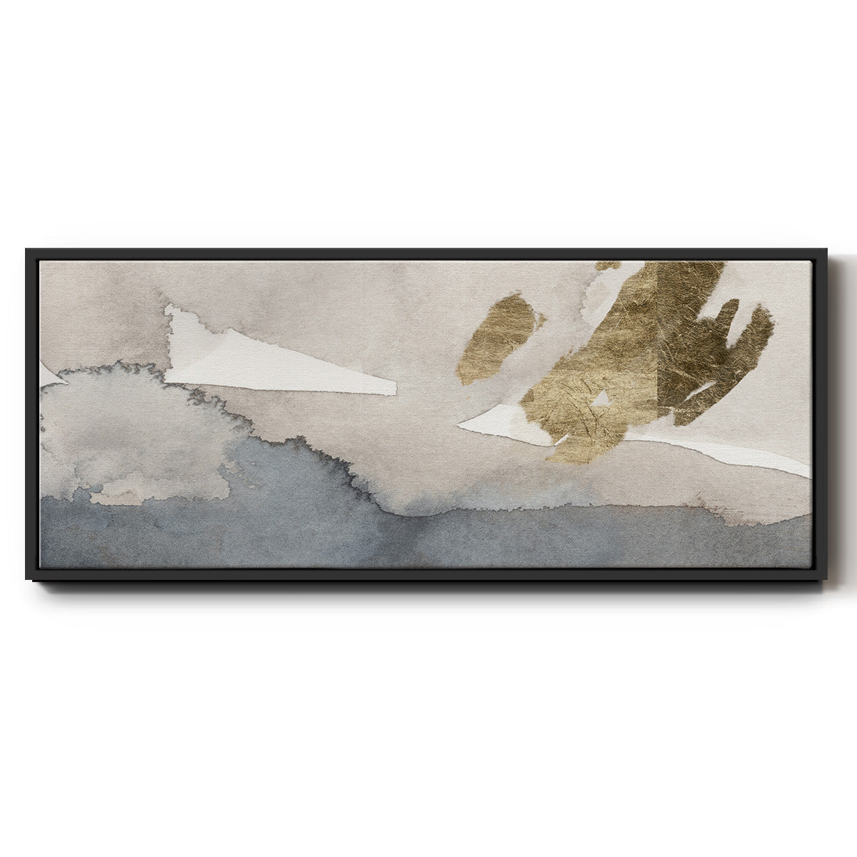 Watercolor with Gold I - Floater Framed Canvas Print