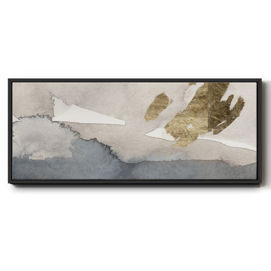 Watercolor with Gold I - Floater Framed Canvas Print