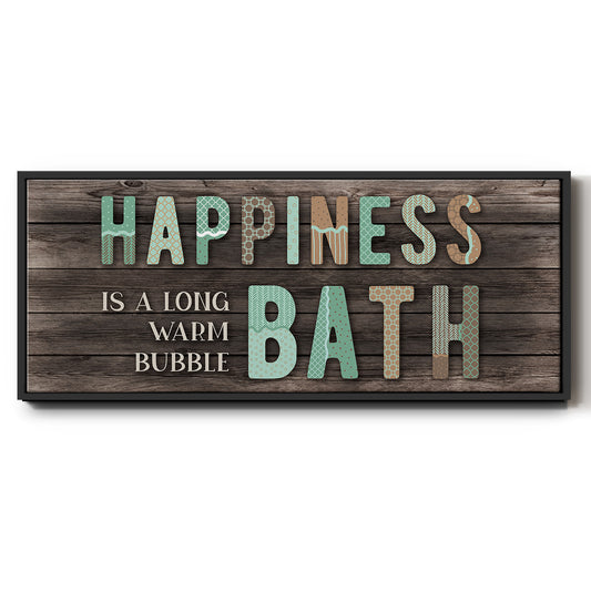Happiness Bath - Floater Framed Canvas Print