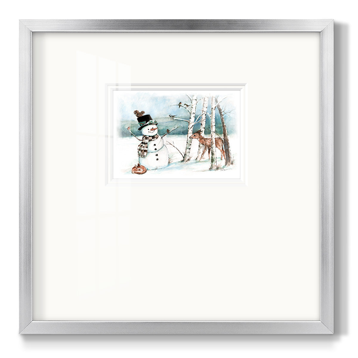 Snow Friends Premium Framed Print Double Matboard