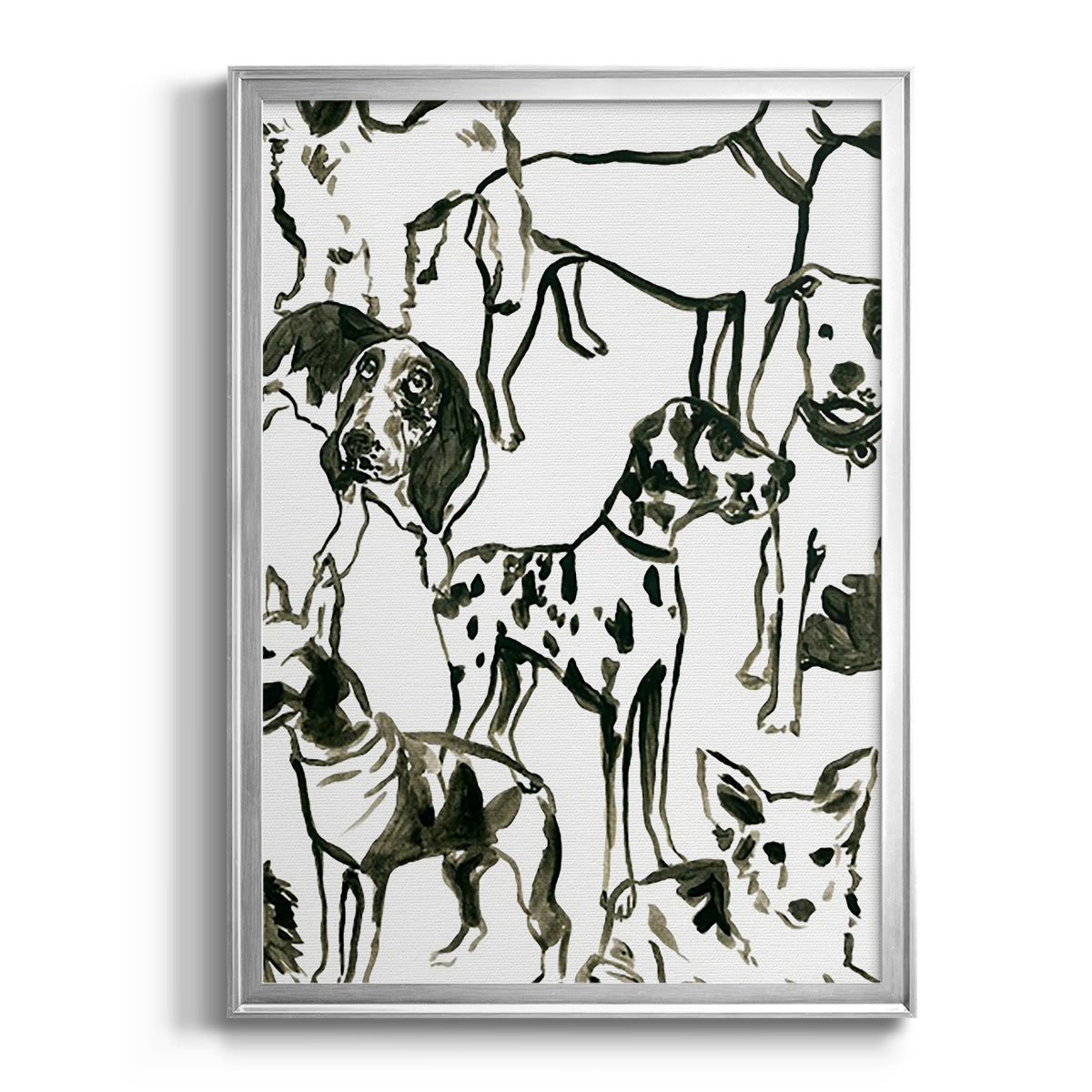 Canine Collage II - Modern Framed Canvas Print