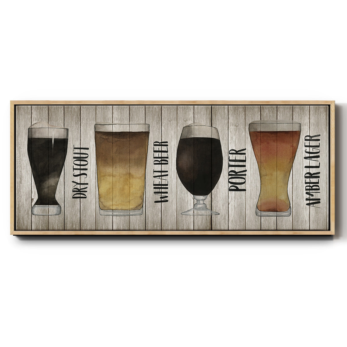 Beer Chart II - Floater Framed Canvas Print