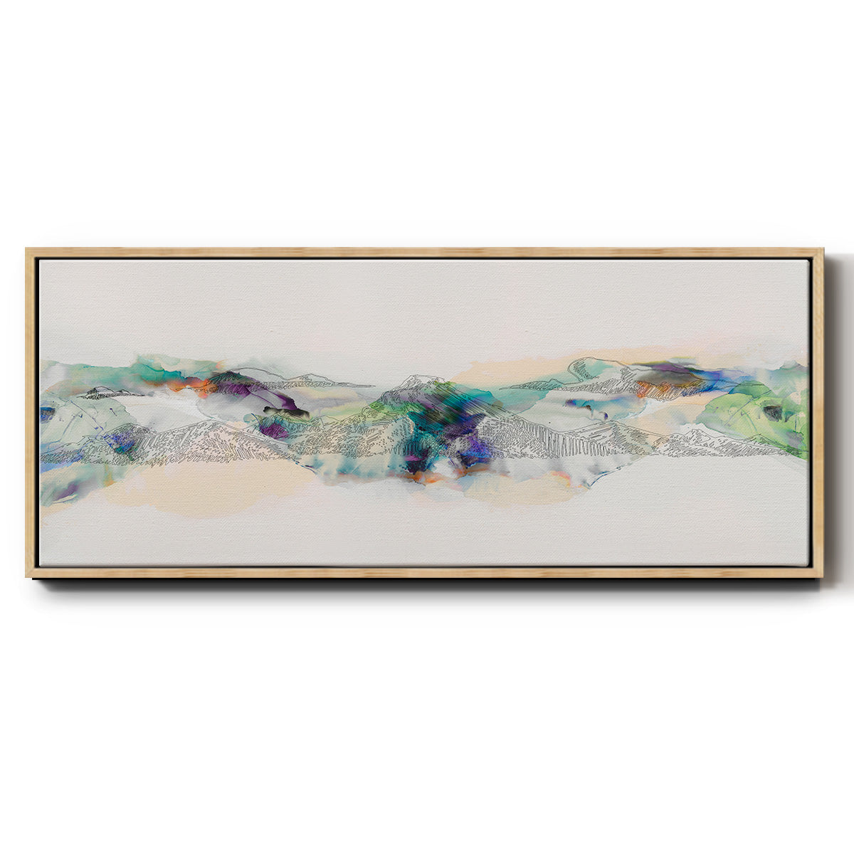 Abstract Mountain Range - Floater Framed Canvas Print