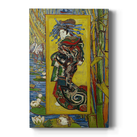 Canvas art print featuring an expressive portrait of a woman with bold outlines and vibrant color on a clean white background.