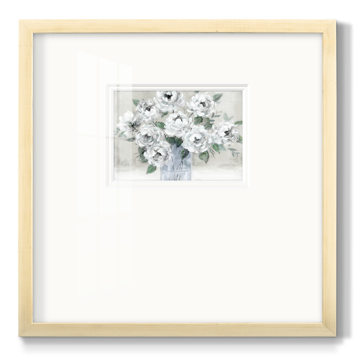 Tender White Roses - Double Matboard Framed Print