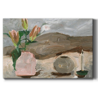 Vase of Pink Flowers V - Canvas Art Print