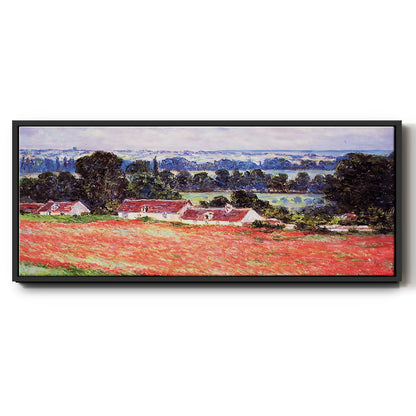 Poppy Field at Giverny, 1885 - Floater Framed Canvas Print