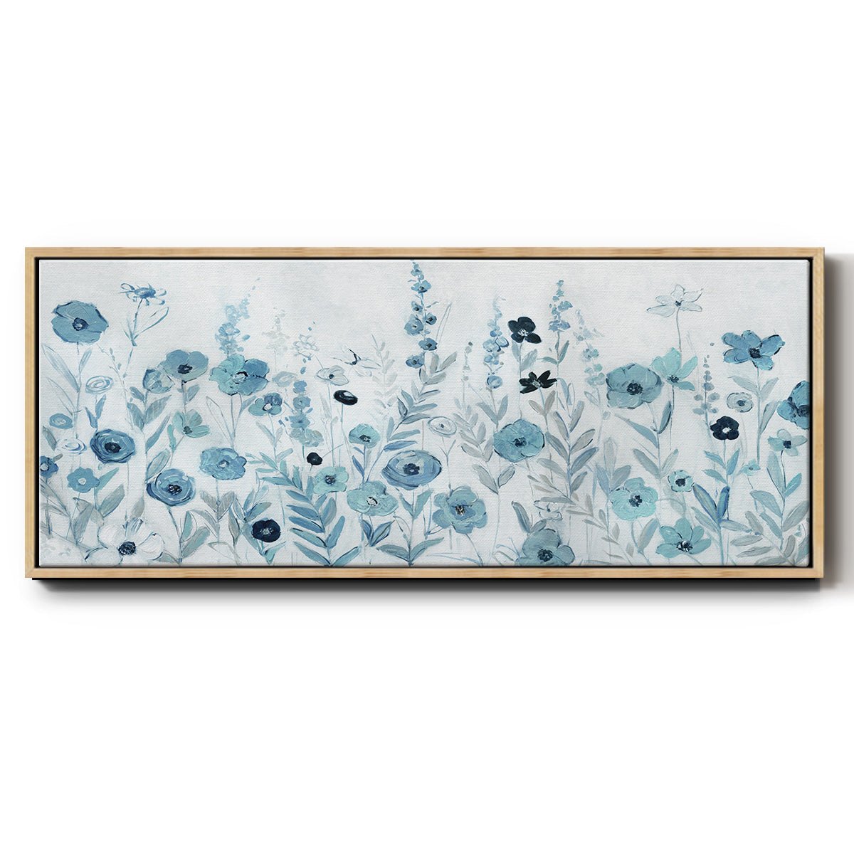 Endless Field of Blue - Floater Framed Canvas Print