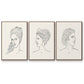 Greek Busts I - Floater Framed Canvas Set