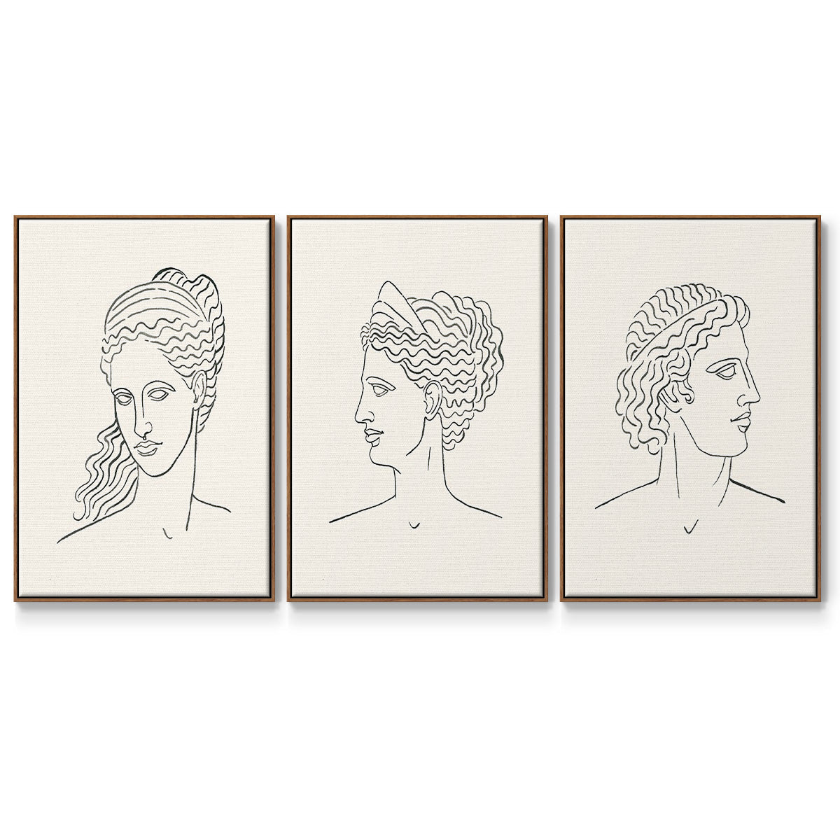 Greek Busts I - Floater Framed Canvas Set