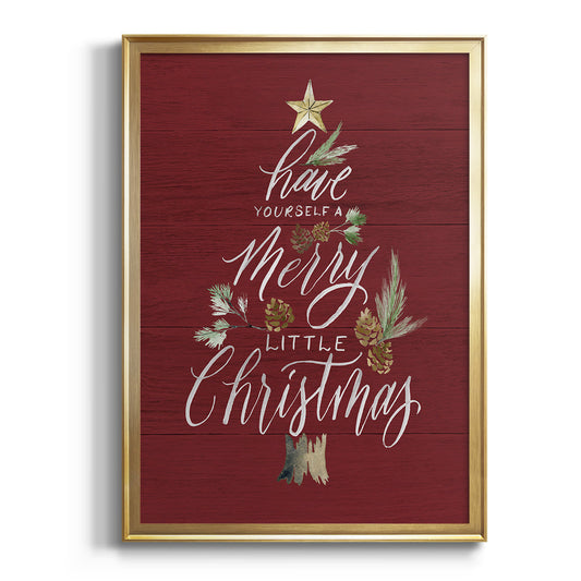 Merry Little Christmas - Modern Framed Canvas Print