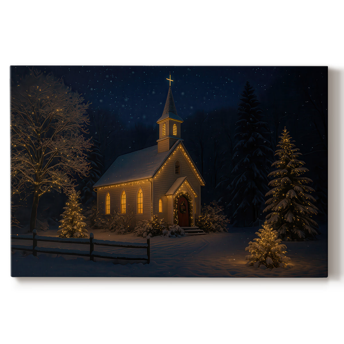 Eve of Soft Linen Candle - Canvas Art Print