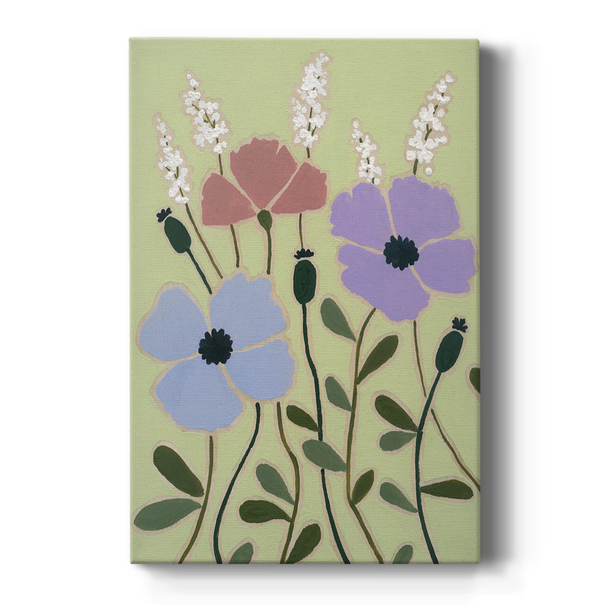 Woodblock Floral III Premium Gallery Wrapped Canvas - Ready to Hang