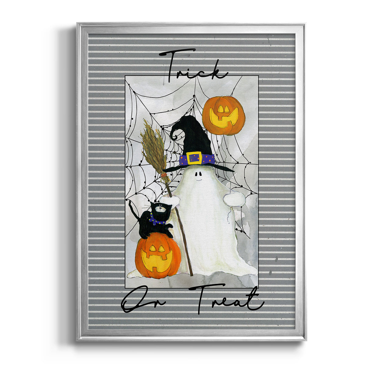 Trick or Treat Ghost - Modern Framed Canvas Print