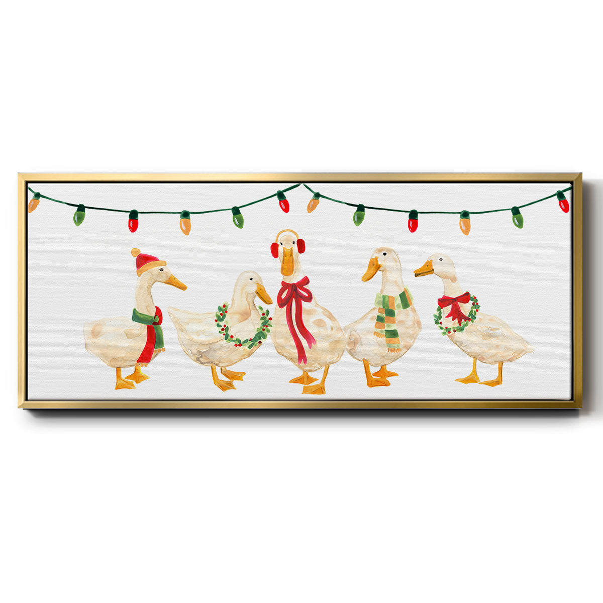 Merry Quackmas Collection D - Floater Framed Canvas Print
