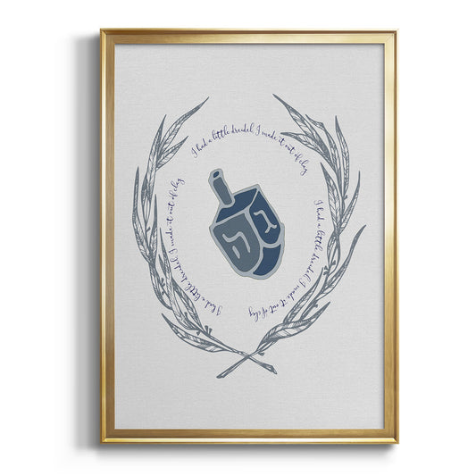 Hanukkah Dreidel - Modern Framed Canvas Print