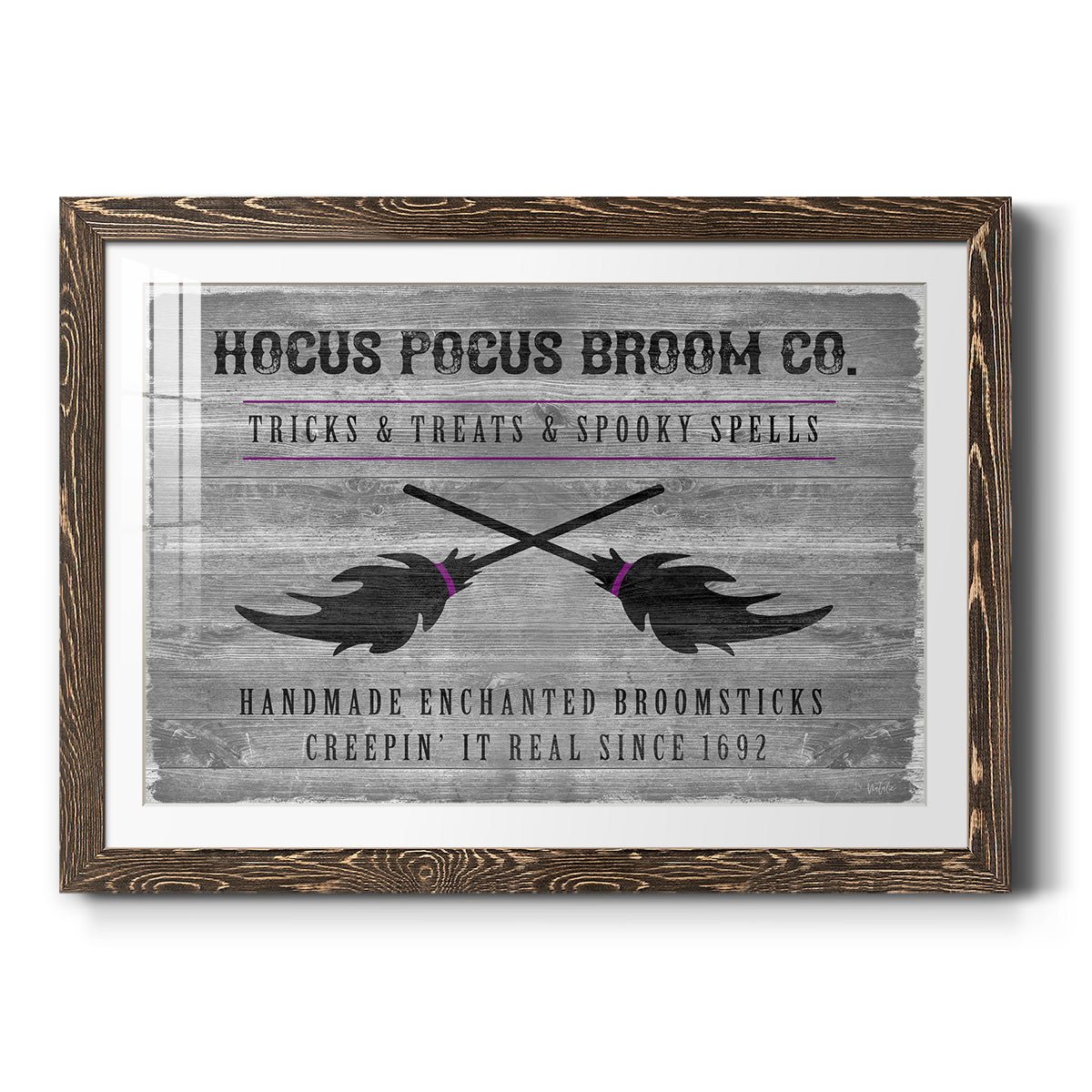Hocus Pocus Broom Co. - Barnwood Framed Art Print