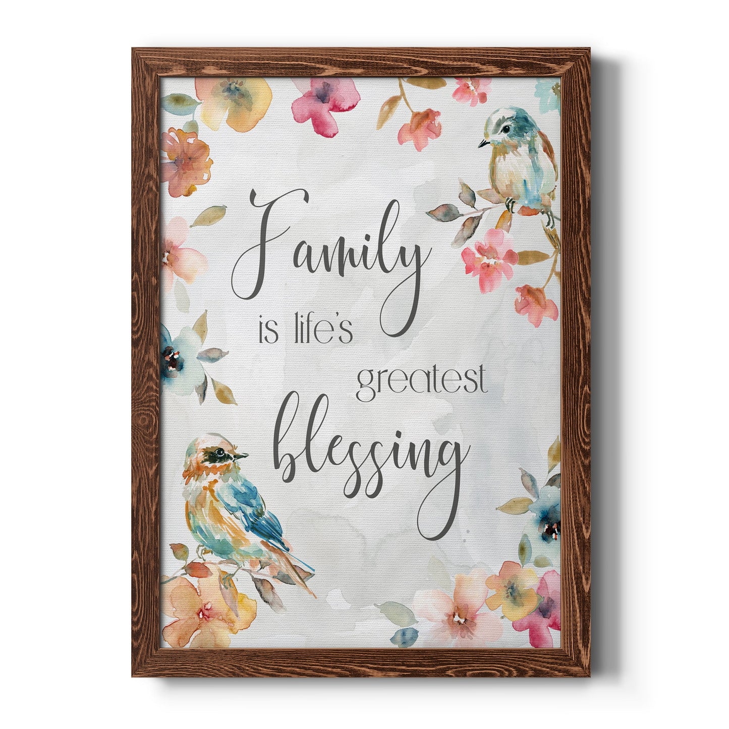 Spring Bird Blessing - Barnwood Framed Canvas Print