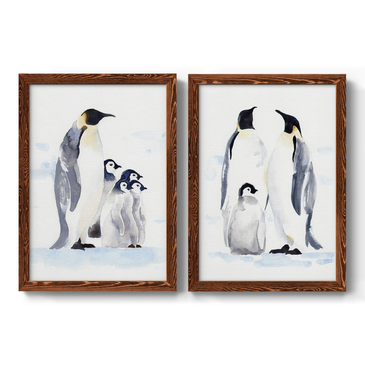 Emperor Penguins I - Premium Framed Canvas 2 Piece Set - Ready to Hang