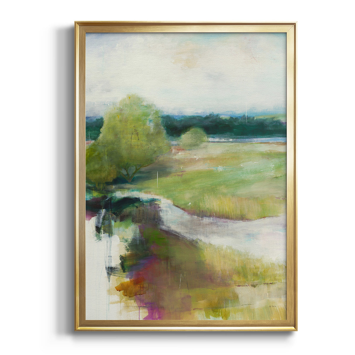 Crossing the Stream - Modern Framed Canvas Print